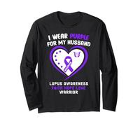 I Use Purple for my Husband - Camisa de concientización del Lupus Manga Larga