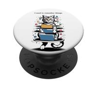 I Used to Remember Things... Funny PC Inept Cat Retro PopSockets PopGrip Adhesivo