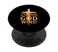 I’ve Read The Final Chapter God Wins Christian Faih Cross PopSockets PopGrip Adhesivo