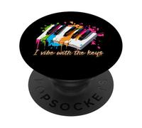I vibe with the keys Piano Piano Pianist Pianist Piano Teclas PopSockets PopGrip Adhesivo