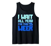 I Wait All Year For This Week - Funny Shark Camiseta sin Mangas