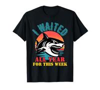 I Waited All Year For This Week Retro Shark Lover Ocean Camiseta
