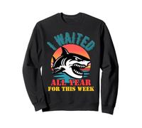 I Waited All Year For This Week Retro Shark Lover Ocean Sudadera