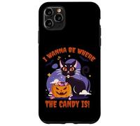 I Wanna Be Where The Candy Is! Funny Black Kawaii Cat Carcasa para iPhone 11 Pro MAX