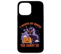 I Wanna Be Where The Candy Is! Funny Black Kawaii Cat Carcasa para iPhone 13 Pro MAX