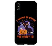 I Wanna Be Where The Candy Is! Funny Black Kawaii Cat Carcasa para iPhone XS MAX
