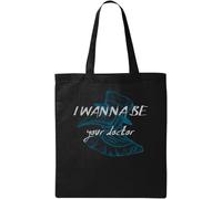 I Wanna Be Your Doctor Victorian Plague Mask Graphic - Bolsa de algodón ecológico natural, color negro, Black, Talla única