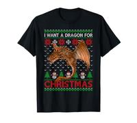 I Want A Dragon For Christmas Ugly Christmas Suéter de Navidad Niños Camiseta