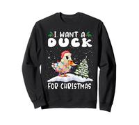 I Want A Duck For Christmas Santa Hat Funny Xmas Sudadera