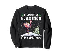 I Want A Flamingo For Christmas Santa Hat Funny Xmas Sudadera