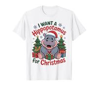 I Want A Hippopotamus For Christmas Cute Hippo Funny Camiseta