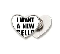 I Want A New Cello Art Deco - Broche de metal con diseño de corazón