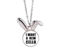 I Want A New Cello Art Deco - Collar con colgante de conejo, joyería de animal