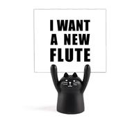 I Want A New Flute Art Deco Fashion Memo Holder Cartoon Black Cat Stand Decor