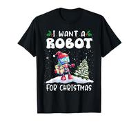 I Want A Robot For Christmas Santa Hat Funny Xmas Camiseta