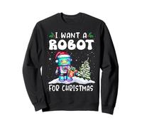 I Want A Robot For Christmas Santa Hat Funny Xmas Sudadera
