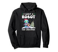 I Want A Robot For Christmas Santa Hat Funny Xmas Sudadera con Capucha