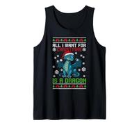 I Want For Christmas Is A Dragon RPG Juego de Mesa Navidad Camiseta sin Mangas