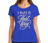I Want IT that Way Song Koncert Song-Statement - Camiseta para mujer, azul