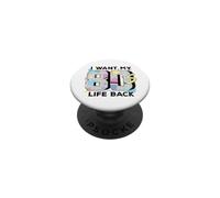 I Want My 80s Life Back Arte Retro geométrico Ochenta PopSockets PopGrip Adhesivo