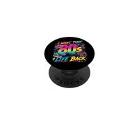 I Want That 80s Life Back Retro Música Colores Brillantes Ochenta PopSockets PopGrip Adhesivo