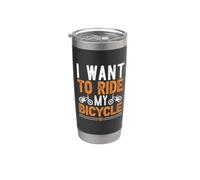 I Want To Ride My Bicycle Cycling Cyclist Bicycle Lover Vaso térmico de acero inoxidable de doble pared