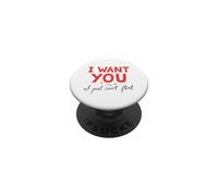 I Want You I Just Can't Flirt Bold Y2K Diseño tipográfico PopSockets PopGrip Adhesivo