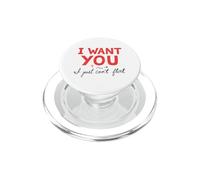 I Want You I Just Can't Flirt Bold Y2K Diseño tipográfico PopSockets PopGrip para MagSafe