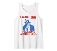 I Want You to Grab Me Another Beer Funny Uncle Sam USA Camiseta sin Mangas