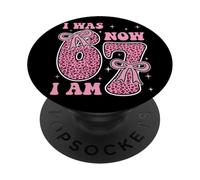 I Was 6 Now I Am 7 Funny 7th Birthday Party Girls Boys Party PopSockets PopGrip Adhesivo