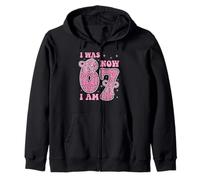 I Was 6 Now I Am 7 Funny 7th Birthday Party Girls Boys Party Sudadera con Capucha