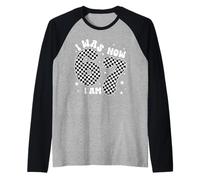 I Was 6 Now I Am 7 Groovy Retro Checkered 7th Birthday Party Camiseta Manga Raglan