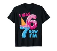I Was 6 Now I’m 7 Ice Cream Birthday Kids Fun Camiseta