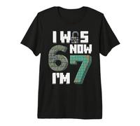 I Was 6 Now I'm 7 7th Birthday 67 Pixel Game Bricks Boys Kid Camiseta Premium