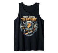 I Was 6 Now Im 7 Astronaut Outer Space Birthday Kids Gear Camiseta sin Mangas