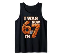 I Was 6 Now I'm 7 Basketball 7th Birthday 67 for Boys Kids Camiseta sin Mangas