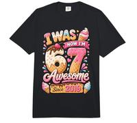 I Was 6 Now I'm 7 Birthday Ice Cream Awesome Since 2019 Comfort Colors Adult Heavyweight T-Shirt