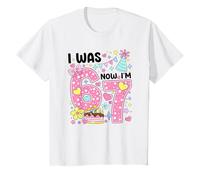 I Was 6 Now I'm 7 Birthday Shirt Girls 7th Birthday Hearts Camiseta