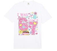 I Was 6 Now I'm 7 Birthday Shirt Girls 7th Birthday Hearts Comfort Colors Adult Heavyweight T-Shirt
