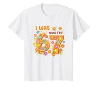 I Was 6 Now I'm 7 Birthday Shirt Girls 7th Floral Daisy Camiseta