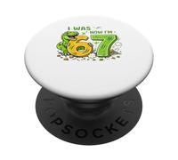 I Was 6 Now I'm 7 Dinosaur Birthday Shirt Boys 7th Birthday PopSockets PopGrip Adhesivo