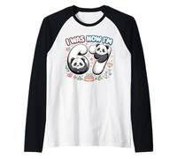 I Was 6 Now I'm 7 Funny 6 7 Six Seven Meme Panda Birthday Camiseta Manga Raglan