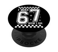 I Was 6 Now I'm 7 Funny 67 Birthday Boys Girls Party PopSockets PopGrip Adhesivo