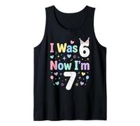 I Was 6 Now I'm 7 Funny 7 Years Old Birthday Boys Girls Kids Camiseta sin Mangas
