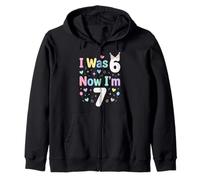 I Was 6 Now I'm 7 Funny 7 Years Old Birthday Boys Girls Kids Sudadera con Capucha