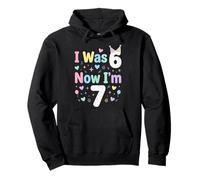 I Was 6 Now I'm 7 Funny 7 Years Old Birthday Boys Girls Kids Sudadera con Capucha