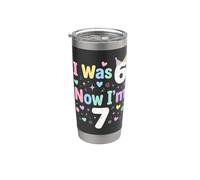 I was 6 Now I'm 7 Funny 7 Years Old Birthday Boys Girls Kids Vaso térmico de acero inoxidable de doble pared