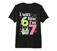 I Was 6 Now I'm 7 Funny 7 Years Old Birthday Kids Party Camiseta Premium