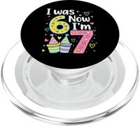 I Was 6 Now I'm 7 Funny 7 Years Old Birthday Kids Party PopSockets PopGrip para MagSafe