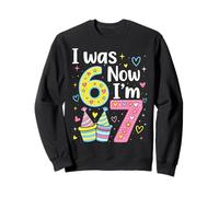 I Was 6 Now I'm 7 Funny 7 Years Old Birthday Kids Party Sudadera